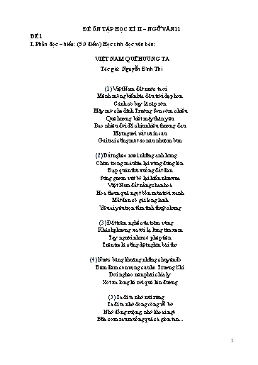 8 Đề ôn tập học kì II môn Ngữ văn Lớp 11