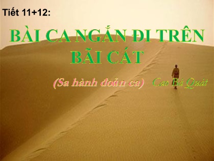 Bài giảng Ngữ văn Lớp 11 - Tiết 11+12: Bài ca ngắn đi trên bãi cát