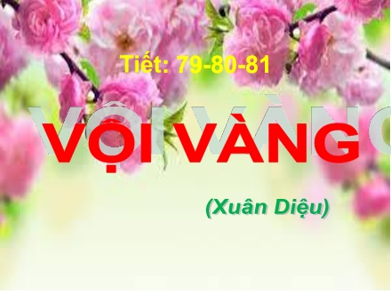 Bài giảng Ngữ văn Lớp 11 - Tiết 79+80+81: Vội vàng