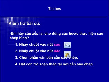 Bài giảng Tin học Lớp 4 - Chương 5. Bài 6: Trình bày chữ đậm, chữ nghiêng