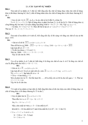 Các dạng bài tập bồi dưỡng Học sinh giỏi môn Toán - Cấp bậc Tiểu học