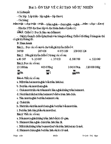 Đề cương ôn tập Toán & Tiếng Việt Lớp 4,5