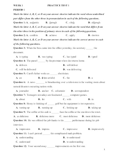 Đề cương ôn thi Tiếng Anh THPT - Năm học 2022-2023