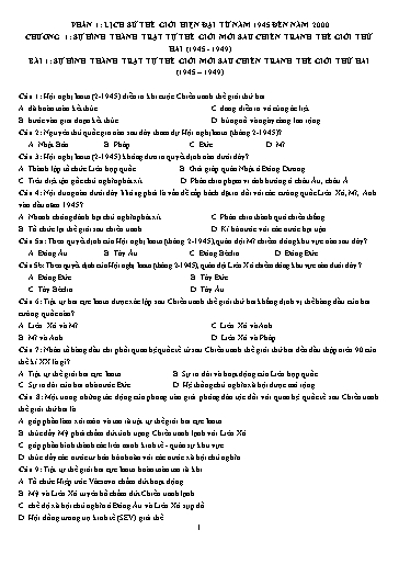Đề cương ôn thi Tốt nghiệp THPT môn Lịch sử Lớp 12 - Năm 2023