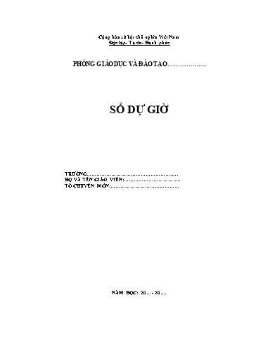 Mẫu Sổ dự giờ