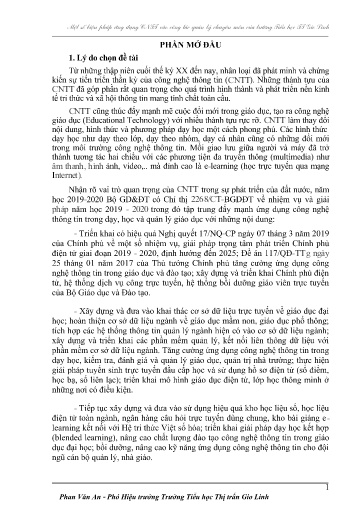 SKKN Biện pháp ứng dụng công nghệ thông tin vào công tác quản lý chuyên môn của trường Tiểu học Thị trấn Gio Linh