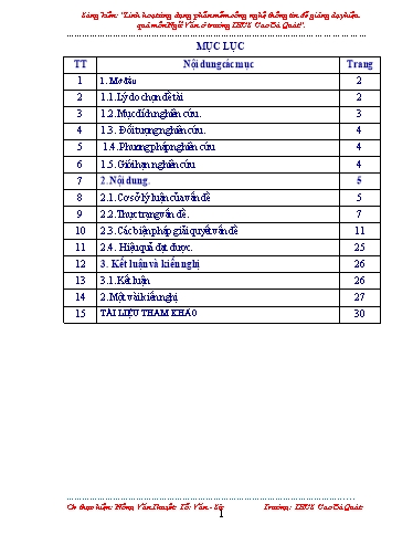 SKKN Linh hoạt ứng dụng phần mềm công nghệ thông tin để giảng dạy hiệu quả môn Ngữ Văn ở trường THCS Cao Bá Quát