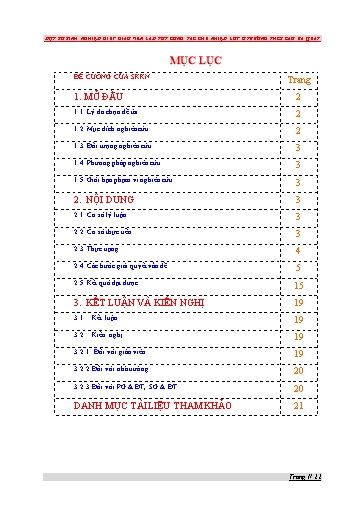 SKKN Một số kinh nghiệm giúp giáo viên làm tốt công tác chủ nhiệm ở trường THCS Cao Bá Quát
