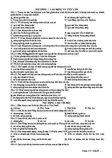 Tài liệu ôn tập kiểm tra học kì II môn Địa lí Lớp 12 (Có đáp án)