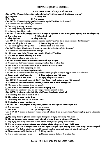 Tài liệu ôn tập kiểm tra học kì II môn GDCD Lớp 11 - Năm học 2022-2023 (Có đáp án)