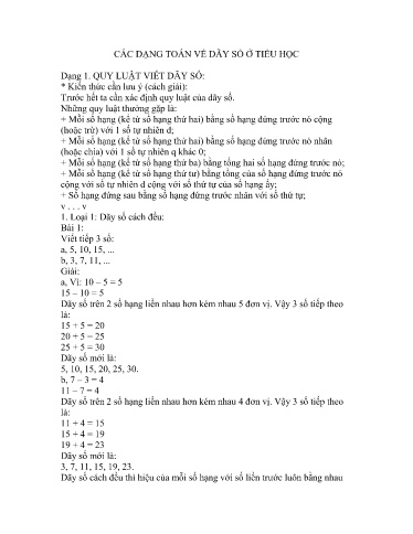 Tài liệu ôn tập Toán cấp Tiểu học - Chủ đề: Các dạng toán về dãy số