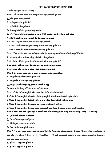 Tài liệu ôn thi học kì II môn Sinh học Lớp 12 - Năm 2024-2025 (Có đáp án)