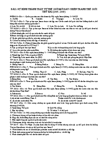Tài liệu ôn thi Tốt nghiệp THPT môn Lịch sử - Năm 2024
